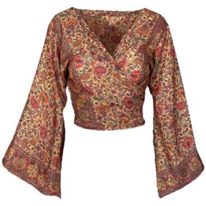 Bohemian Wrap Top Flower - Peach