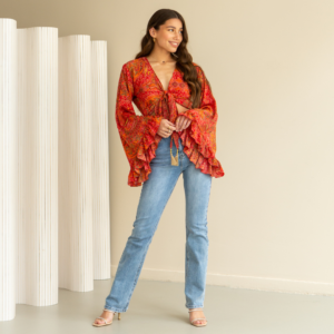 Bohemian Wrap Top Ruffle