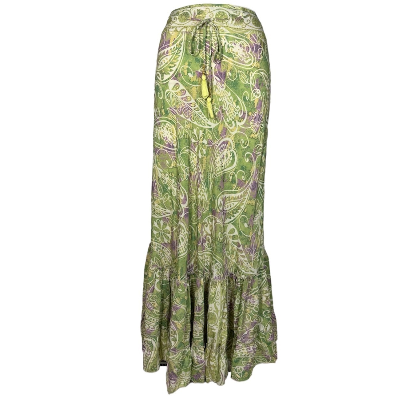 Gaia Boho Skirt Lime Green