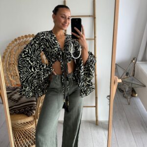 Bohemian Ruffle Wrap Top