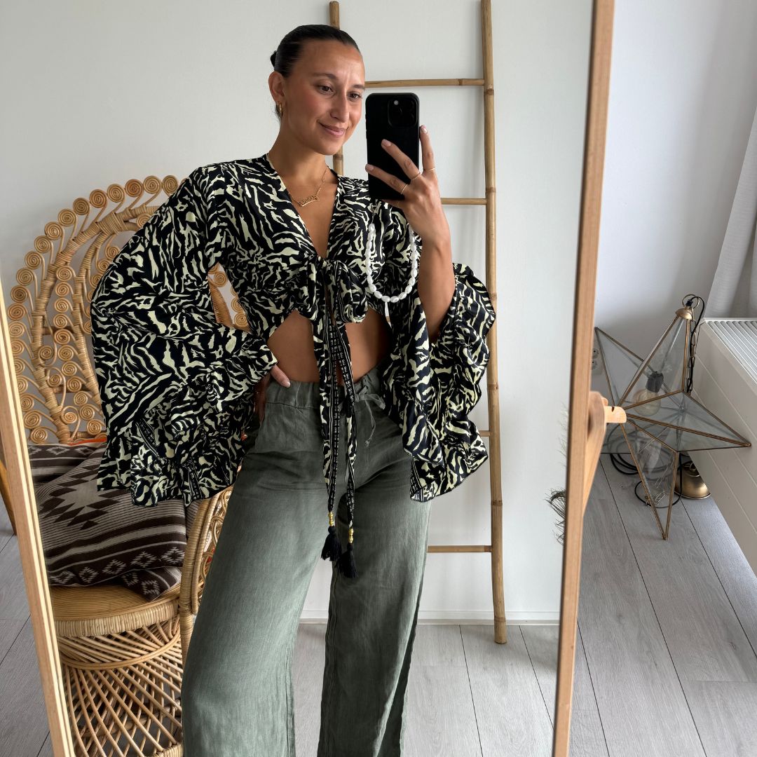 Bohemian Ruffle Wrap Top