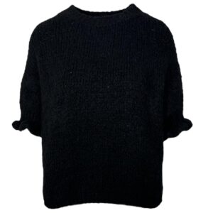 Liva Knit SS ruffle Black