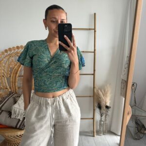 Bohemian Wrap Top Noe Aqua