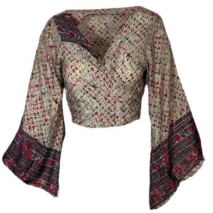 Bohemian Wrap Top Red Offwhite