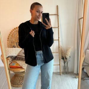 Dylan Zipper Cardigan Black