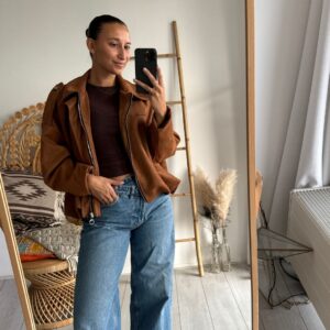 Suedine Jacket Camel