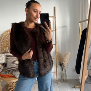 Faux Fur Gilet Brown