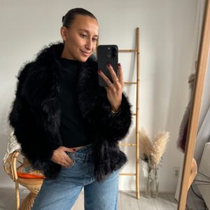 Faux Fur Jacket Black