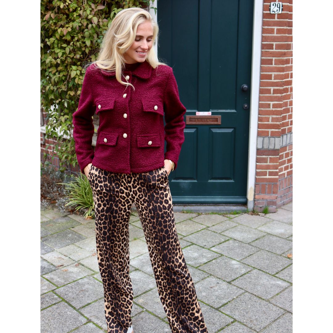 Jaimy Straight Leg Pants Leopard