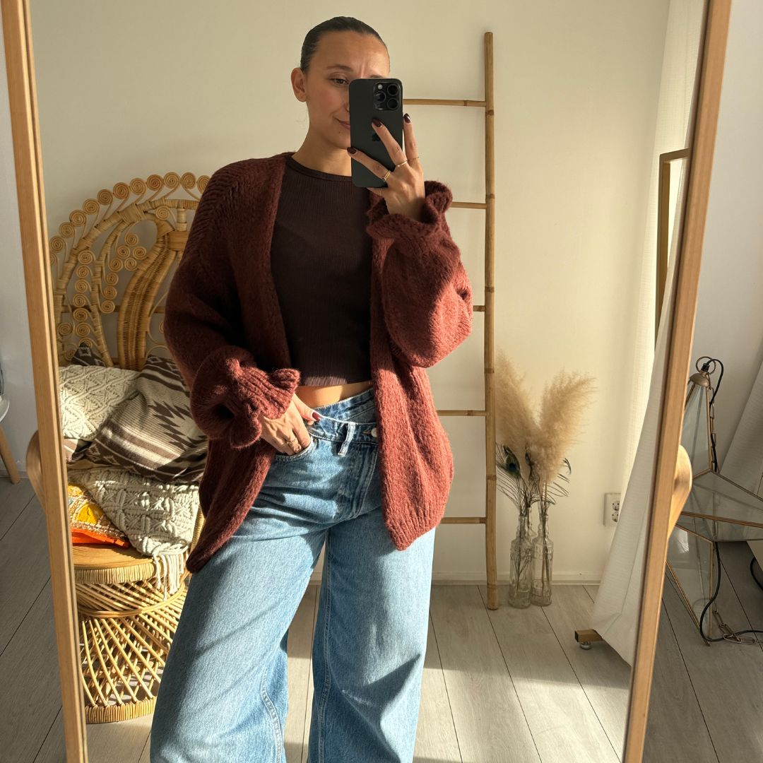 Roosje Knit Ruffle Brick