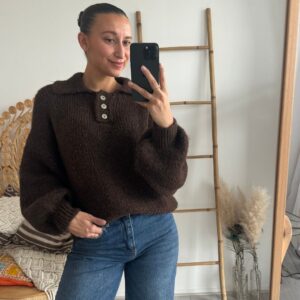 Ambika Liva Knit Brown Buttoms