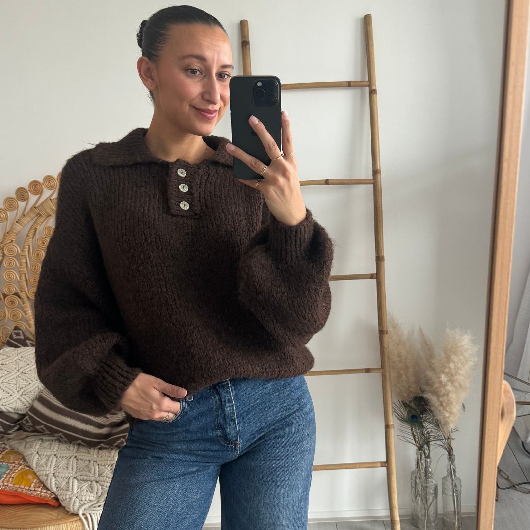 Ambika Liva Knit Brown Buttoms