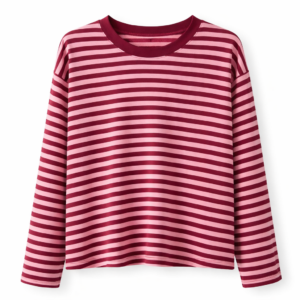 Pien Stripe Top Burgundy/Pink