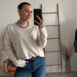 Pien Stripe Top Beige