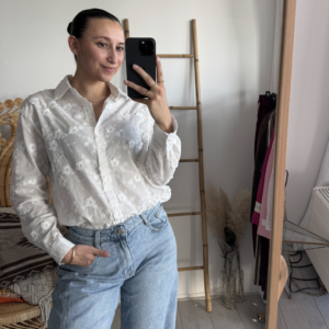 Broderie Blouse White