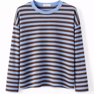 Pien Stripe Top Blue/Brown
