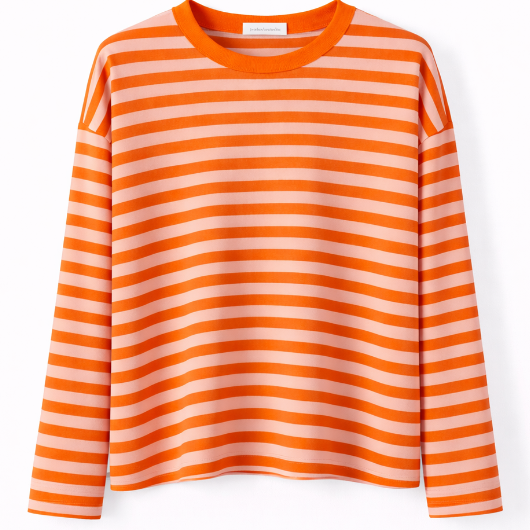 Pien Stripe Top Orange/Beige