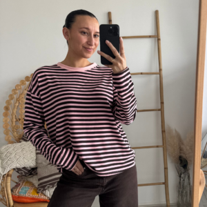 Pien Stripe Top Pink/Brown