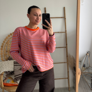 Pien Stripe Top Lila/Orange