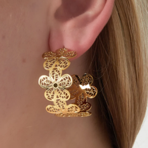 Flower Hoops Earrings