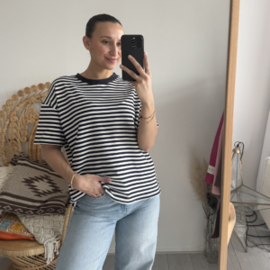 Pien Stripe Top SS Black/White