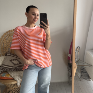 Stripe Top Orange/Pink