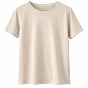 Basic t-shirt oneck beige