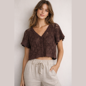 Crochet Top Brown