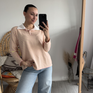 Pien Stripe Top Yellow/pink