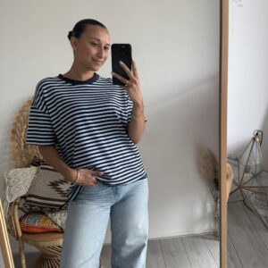 Pien Stripe Top navy/ Jeans Blue