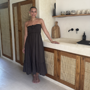 Ambika Strapless Dress Brown