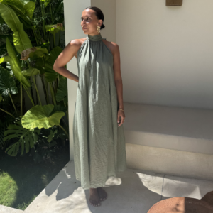 Ambika Olive Green Halterjurk