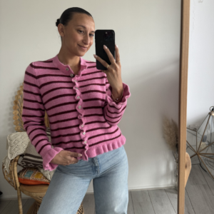 Ambika Stripe Cardigan Joly - Pink