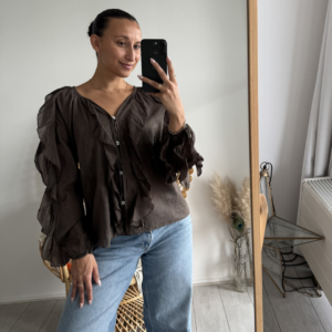 Ruffle Blouse Brown