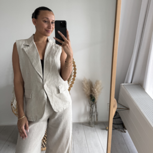 Linnen Gilet Beige