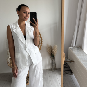 Linnen Gilet White