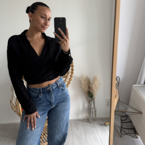Wrap Top Linnen Black