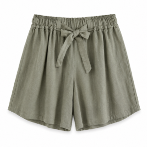 Linnen short Army Green