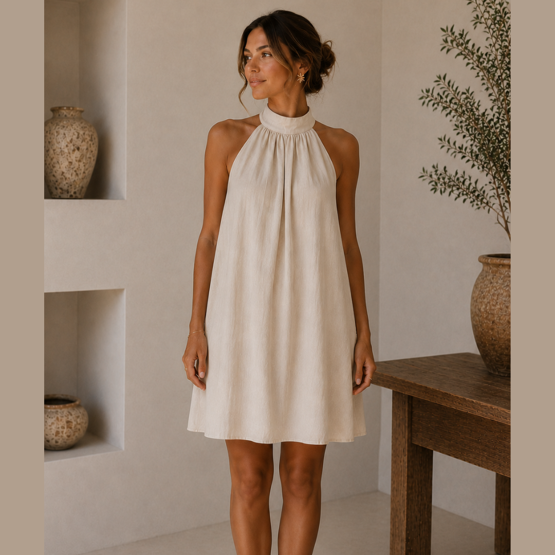 Halter Jurk Ambika Beige