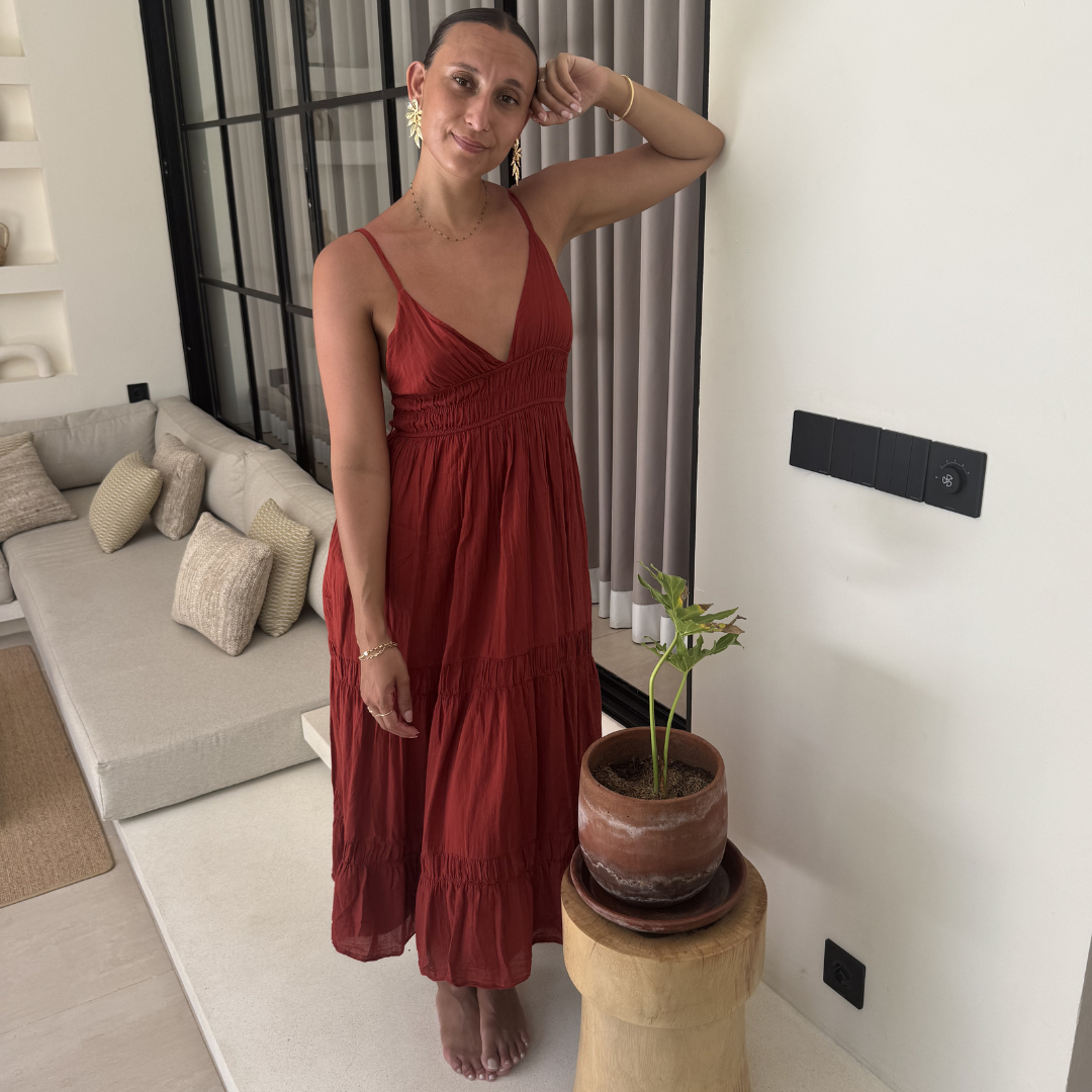 Ambika Bibi Dress Rusty Red