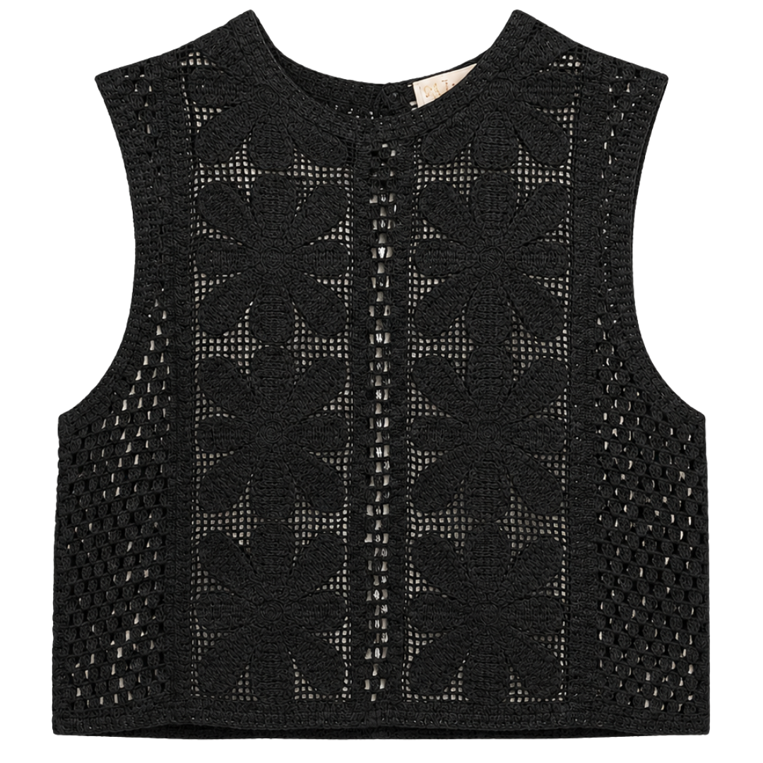 Boho Bloom Top Black