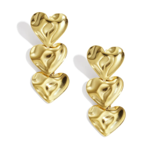 Dangle Earrings Heart - Gold