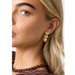 Dangle Earrings Heart - Gold