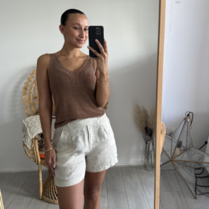 Linnen Short Beige