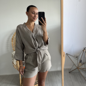Linnen Short Taupe
