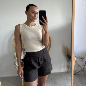 Ambika Linnen Short Brown