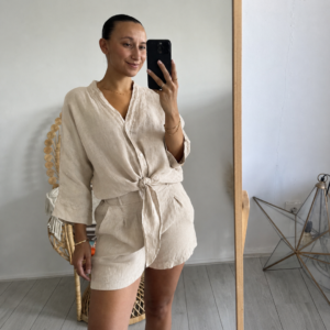 Lima linnen blouse beige