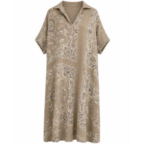 Beach Dress Paisley Taupe