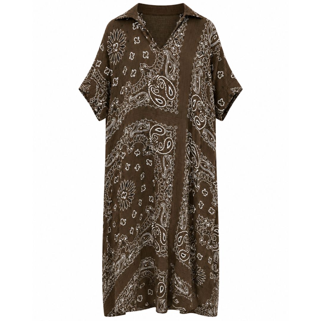 Beach Dress Paisley Brown