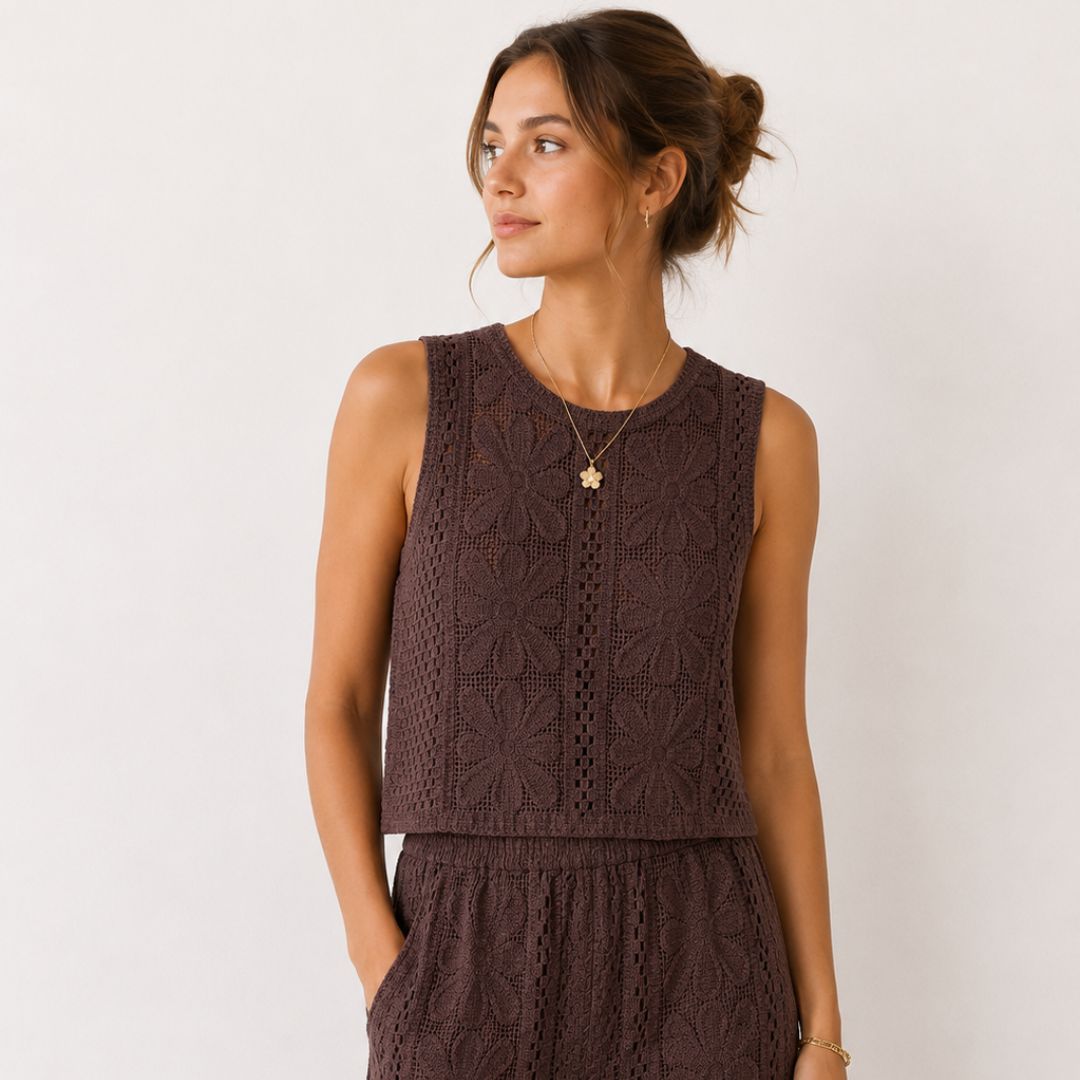 Crochet Top Brown
